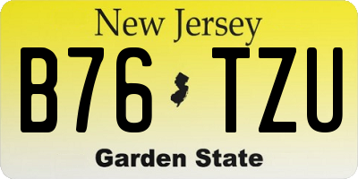 NJ license plate B76TZU