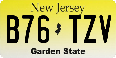 NJ license plate B76TZV