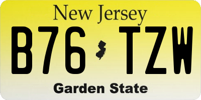 NJ license plate B76TZW