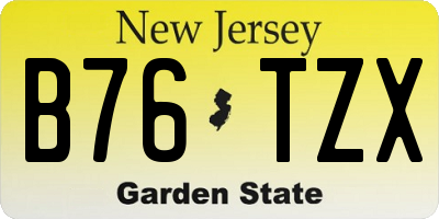 NJ license plate B76TZX