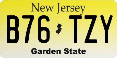 NJ license plate B76TZY