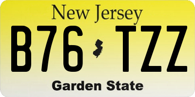 NJ license plate B76TZZ