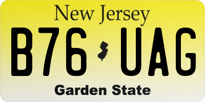 NJ license plate B76UAG