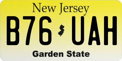 NJ license plate B76UAH