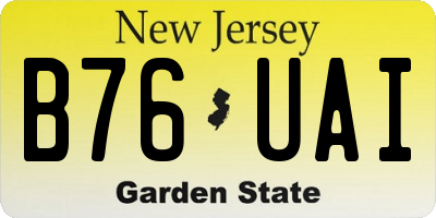 NJ license plate B76UAI