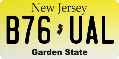 NJ license plate B76UAL