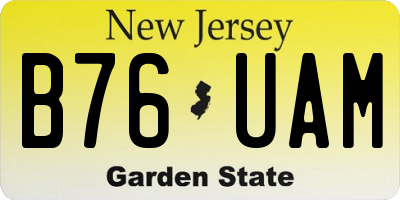 NJ license plate B76UAM