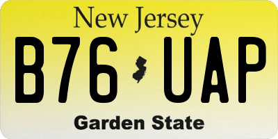 NJ license plate B76UAP