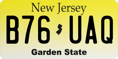 NJ license plate B76UAQ