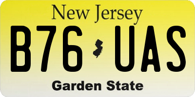 NJ license plate B76UAS