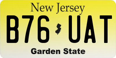 NJ license plate B76UAT
