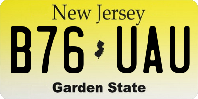 NJ license plate B76UAU