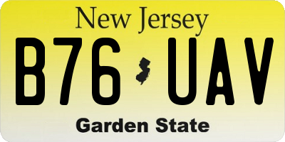 NJ license plate B76UAV