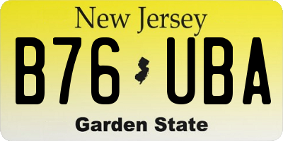 NJ license plate B76UBA