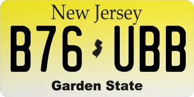 NJ license plate B76UBB