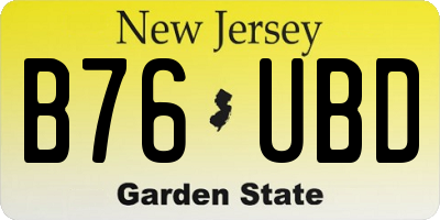 NJ license plate B76UBD