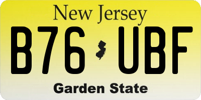 NJ license plate B76UBF