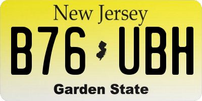 NJ license plate B76UBH