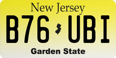 NJ license plate B76UBI