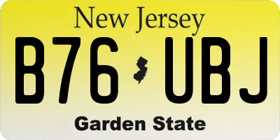 NJ license plate B76UBJ