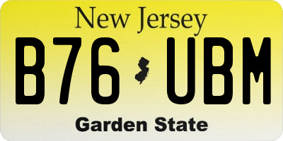 NJ license plate B76UBM