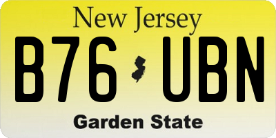 NJ license plate B76UBN