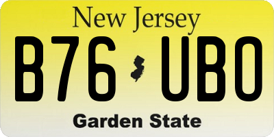NJ license plate B76UBO