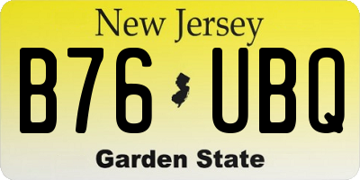 NJ license plate B76UBQ