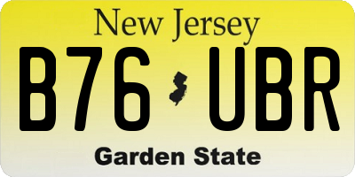 NJ license plate B76UBR