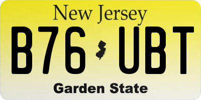NJ license plate B76UBT