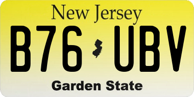 NJ license plate B76UBV
