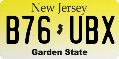 NJ license plate B76UBX