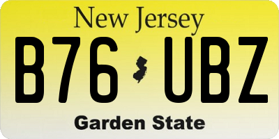 NJ license plate B76UBZ