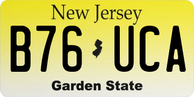 NJ license plate B76UCA