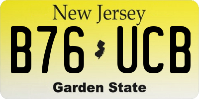 NJ license plate B76UCB