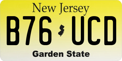 NJ license plate B76UCD
