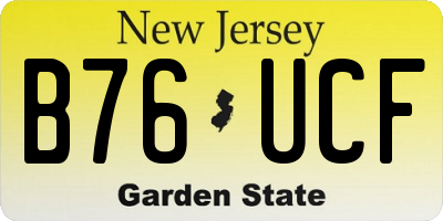 NJ license plate B76UCF