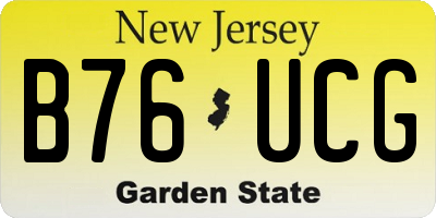 NJ license plate B76UCG