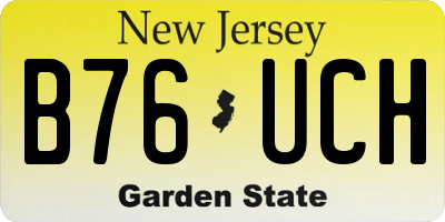 NJ license plate B76UCH