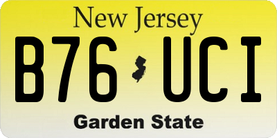 NJ license plate B76UCI