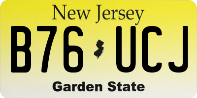 NJ license plate B76UCJ