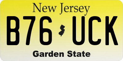 NJ license plate B76UCK