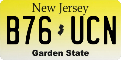 NJ license plate B76UCN