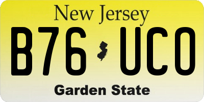 NJ license plate B76UCO