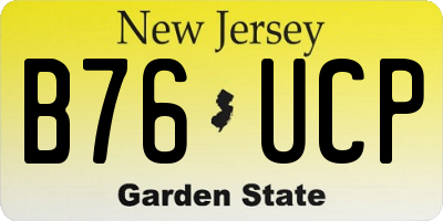 NJ license plate B76UCP