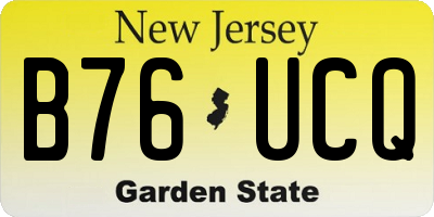 NJ license plate B76UCQ