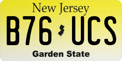 NJ license plate B76UCS