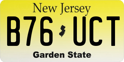 NJ license plate B76UCT