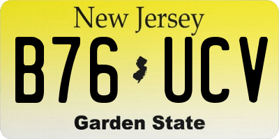 NJ license plate B76UCV