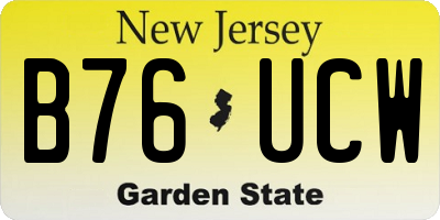 NJ license plate B76UCW